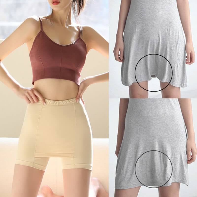 🔥Hot Sale🔥Double-layer Front CrotchIce Silk Safety Shorts