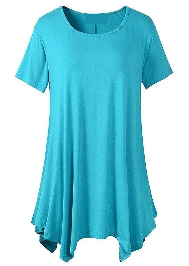 Women's Summer Mid-length Short-sleeved T-shirt Loose Round Neck Solid Color Bottoming Shirt