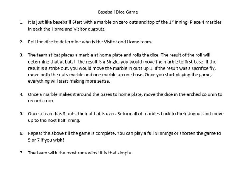 📐Handmade - 🎲Baseball Dice Board Game(BUY 2 GET FREE SHIPPING)