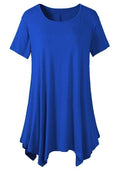 Women's Summer Mid-length Short-sleeved T-shirt Loose Round Neck Solid Color Bottoming Shirt